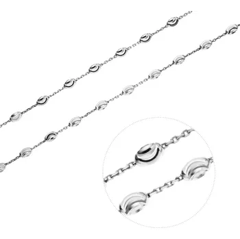 Řetízek Bealio BEALIO Stříbrný náhrdelník OVÁLKY MĚSÍČNÍ brus DOUBLE Délka řetízku: 42 cm 03-01182-1702