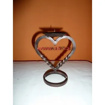 Svícen Kovový, kovaný svícen Srdíčko 5