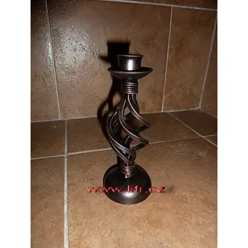 Svícen Kovový svícen Šiška tm. měděná patina