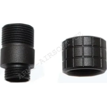 Airsoft Adapter na tlumič pro pistole z +11 na -14mm závit (SL00116D) - černá krytka - SLONG Airsoft Airsoft