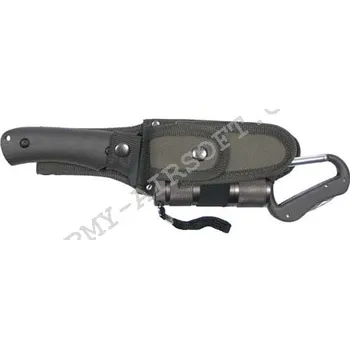 Bojový nůž MFH Nůž s pevnou čepelí + zavírací nůž + svítilna + karabina - ZELENÝ Army shop