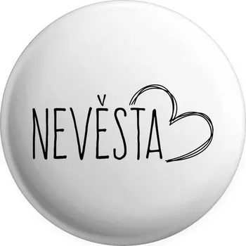 Placka Nevěsta - kreslené - srdce