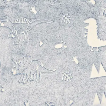 deka České povlečení SVÍTÍCÍ MIKROFLANELOVÁ DEKA DINOSAURUS 150x200 cm Světle modrá