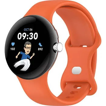 Příslušenství k chytrým hodinkám eses Silikonový řemínek pro Google Pixel Watch 1, 2 - Oranžový, velikost S