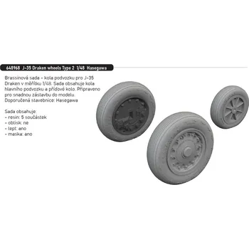 Plastikový model Eduard 1/48 J-35 Draken wheels Type 2 (HASEGAWA)