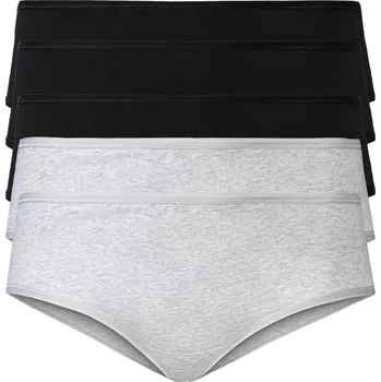 Kalhotky esmara® Dámské kalhotky XXL, 5 kusů (XXL(52/54), černá / světle šedá)