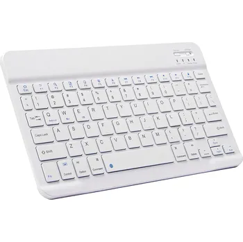 Klávesnice POČÍTÁRNA Bezdrátová podsvícená klávesnice pro iMac, PC, notebooky, tablety, telefony - bílá