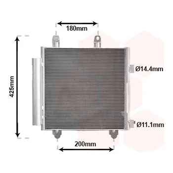 Klimatizace automobilu Kondenzátor, klimatizace VAN WEZEL 53015705