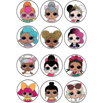 Jedlá dekorace na dort L.O.L. surprise 8 - jedlý papír - Bez úprav