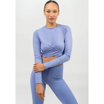 NEBBIA Crop top s dlouhým rukávem ELEVATED fialová L