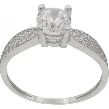 Prsten Zlatý prsten z bílého zlata se zirkony RRCV072W, vel. 57, 2.25 g (585/1000)