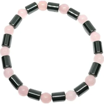 Náramek Hematit a růženín, náramek 6 mm