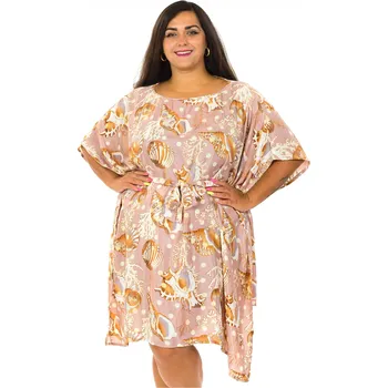 Dámské šaty Himalife Letní kaftan Mušle - pudrová růžová Velikost: UNI