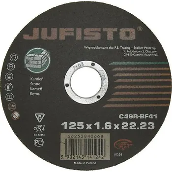 Příslušenství k brusce Řezný kotouč beton 115 x 1.6 mm, Jufisto
