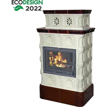 Krbová kamna Kachlová kamna Melk, Creme-Coffeebrown 9 kW