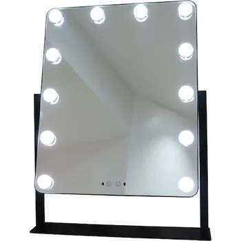 Zrcadlo Bezdoteku Holywood zrcadlo s LED žárovkami HZ1 velké černé