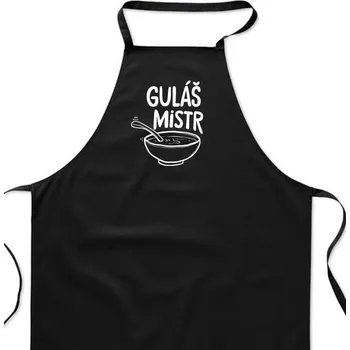 Kuchyňská zástěra Zástěra černá - Guláš mistr