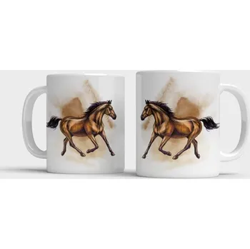 Hrnek Hnědý kůň - Červená