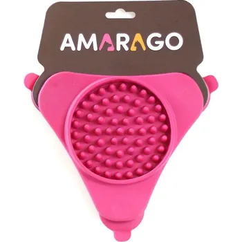 Miska pro psa Amarago lízací podložka trojúhelník růžový