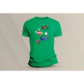 Dětské bavlněné tričko Super Mario 4. velikost 104 (3-4 roky) Zelená