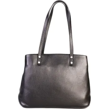 Kabelka ITALSKÉ Černé dámské kožené kabelky s 3 komorami Seneti