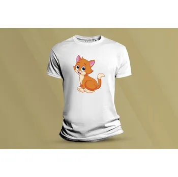 Chlapecké tričko Dětské bavlněné tričko Kočička 8. Bílá velikost 116 (5-6 let)