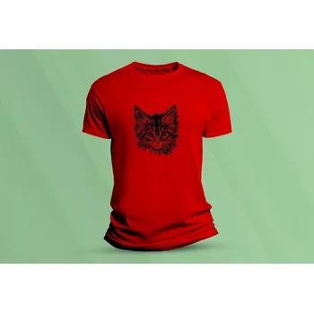 Dětské bavlněné tričko Kočička 6. Červená velikost 104