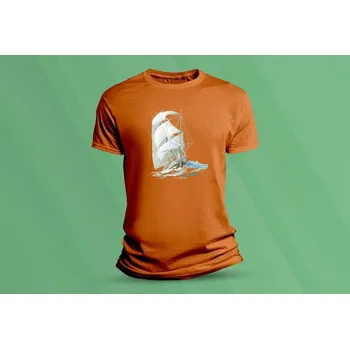 Chlapecké oblečení Dětské bavlněné tričko Plachetnice 2. velikost 104 (3-4 roky) Oranžová