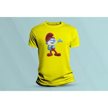 Dětská móda Dětské bavlněné tričko Taťka Šmoula. Žlutá velikost 128 (7-8 let)