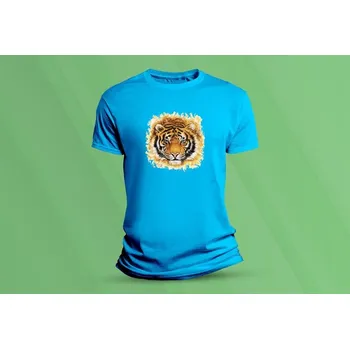 Chlapecké tričko Dětské bavlněné tričko Tygr 7. velikost 128 Azurová