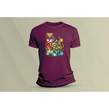 Dětské bavlněné tričko Zelda 3. velikost 104 Vínová