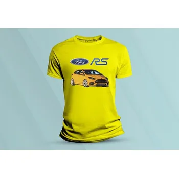 Dětská móda Dětské bavlněné tričko Ford Focus RS. Žlutá velikost 140 (9-11 let)