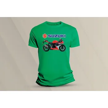 Chlapecké oblečení Dětské bavlněné tričko Suzuki GSX-R 750. velikost 128 (7-8 let) Zelená