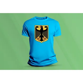 Chlapecké tričko Dětské bavlněné tričko Státní znak Německa. velikost 152 Azurová