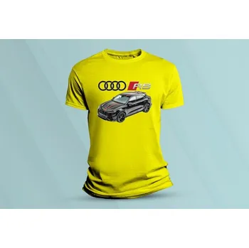 Chlapecké oblečení Dětské bavlněné tričko Audi RS Q8. Žlutá velikost 140 (9-11 let)