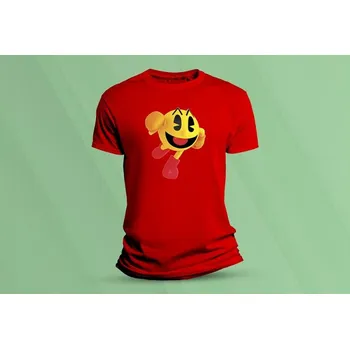 Dětské bavlněné tričko Pac-Man. Červená velikost 128 (7-8 let)