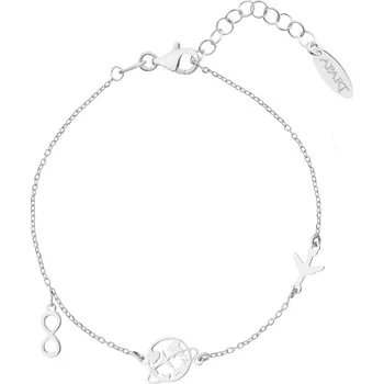 Náramek Stříbrný náramek - letadlo, nekonečno, zeměkoule - AP537-0036