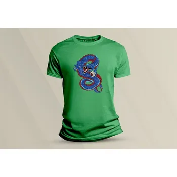 Dětské bavlněné tričko Čínský drak 2. velikost 116 (5-6 let) Zelená