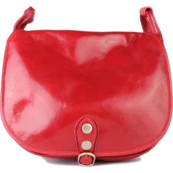 Kabelka ITALSKÉ Kožená kabelka crossbody Zeneca červená strědní