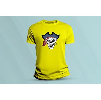 Dětské bavlněné tričko Pirát. Žlutá velikost 152 (12-13 let)