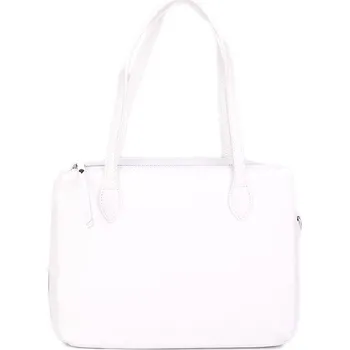 Kabelka ITALSKÉ Dámske bíle kožené kabelky 3 komory Vlasta