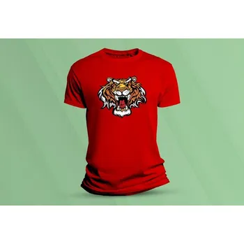 Dětské bavlněné tričko Tygr 4. Červená velikost 104 (3-4 roky)