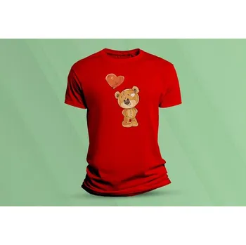 Dětské bavlněné tričko Medvídek Teddy 3. Červená velikost 128 (7-8 let)