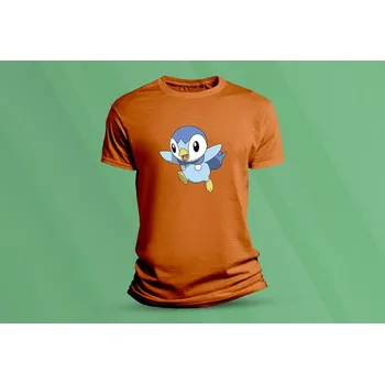 Chlapecké tričko Dětské bavlněné tričko Pokémon Piplup. velikost 128 (7-8 let) Oranžová