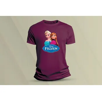 Bavlněné dětské tričko Frozen 1 velikost 116 (5-6 let) Vínová