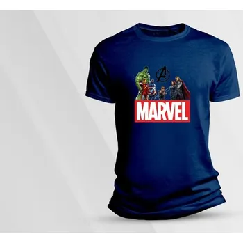 Bavlněné dětské tričkoAvengers 2 velikost 128 Námořnická modrá