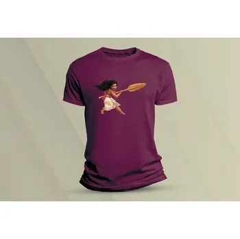 Dětské bavlněné tričko Moana. velikost 116 (5-6 let) Vínová