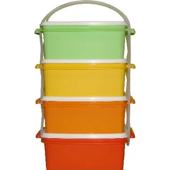 Jídlonosič jídlonosič 4x1,2l hranatý 17x15x25cm PH mix barev