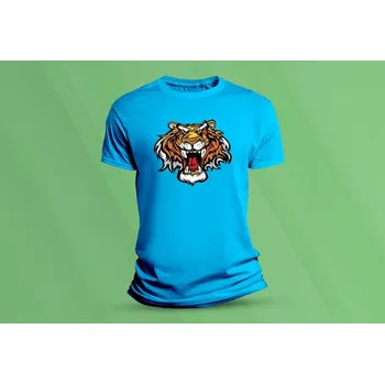 Dětské bavlněné tričko Tygr 4. velikost 140 (9-11 let) Azurová