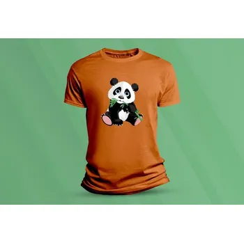 Dětské bavlněné tričko Panda. velikost 128 (7-8 let) Oranžová